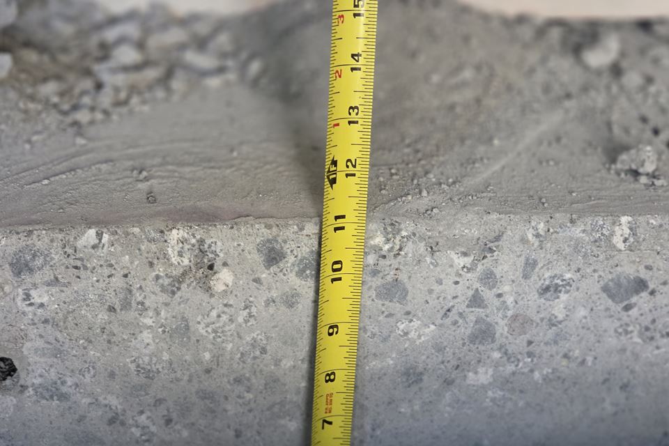 Measuring a concrete section in the field